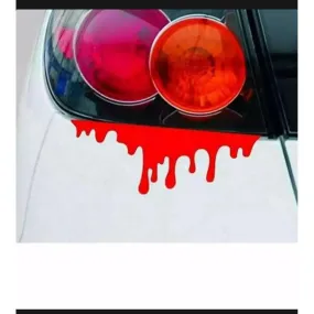 2Pcs Red Blood Stickers For Car Backlight,