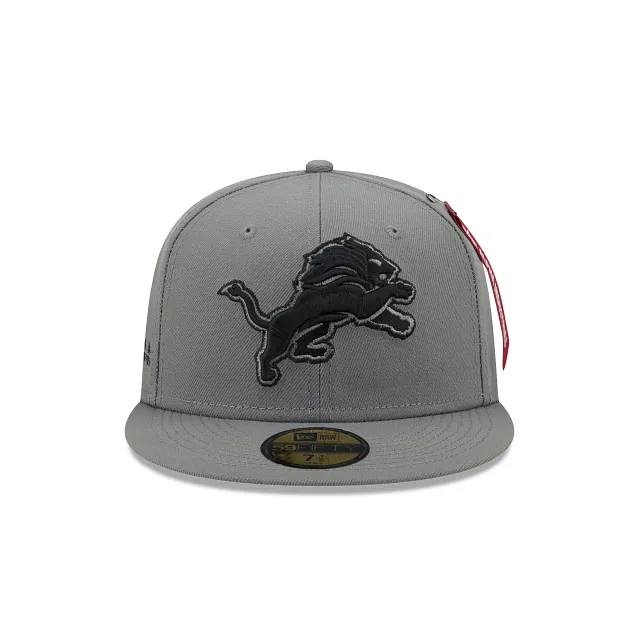 Alpha Industries X Detroit Lions Gray 59FIFTY Fitted Hat