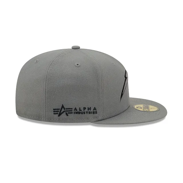 Alpha Industries X Los Angeles Chargers Gray 59FIFTY Fitted Hat