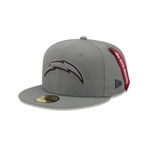 Alpha Industries X Los Angeles Chargers Gray 59FIFTY Fitted Hat