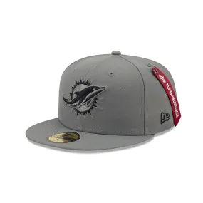 Alpha Industries X Miami Dolphins Gray 59FIFTY Fitted Hat