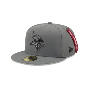 Alpha Industries X Minnesota Vikings Gray 59FIFTY Fitted Hat