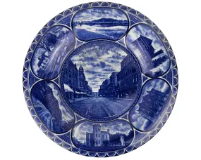 Antique Rowland & Marsellus Souvenir Plate Haverhill Massachusetts Blue and White Staffordshire