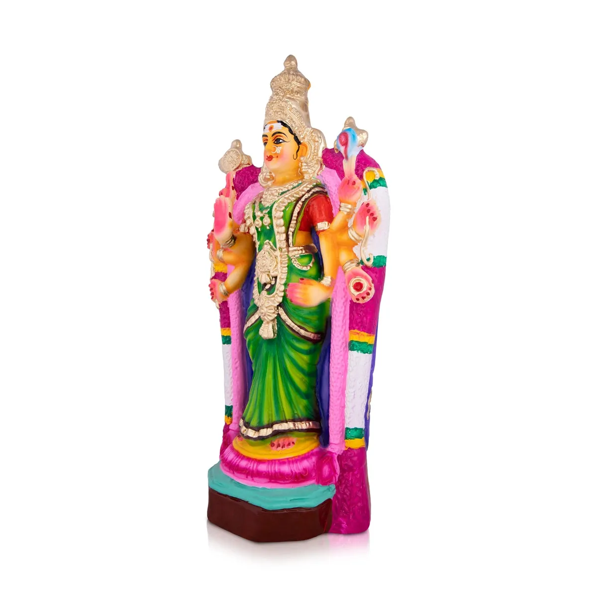 Ashtabhuja Durgai Paper Mache Golu Bommai - 15 x 9 Inches | Giri Golu Doll/ Navaratri Golu Bomma/Gombe/Bommai