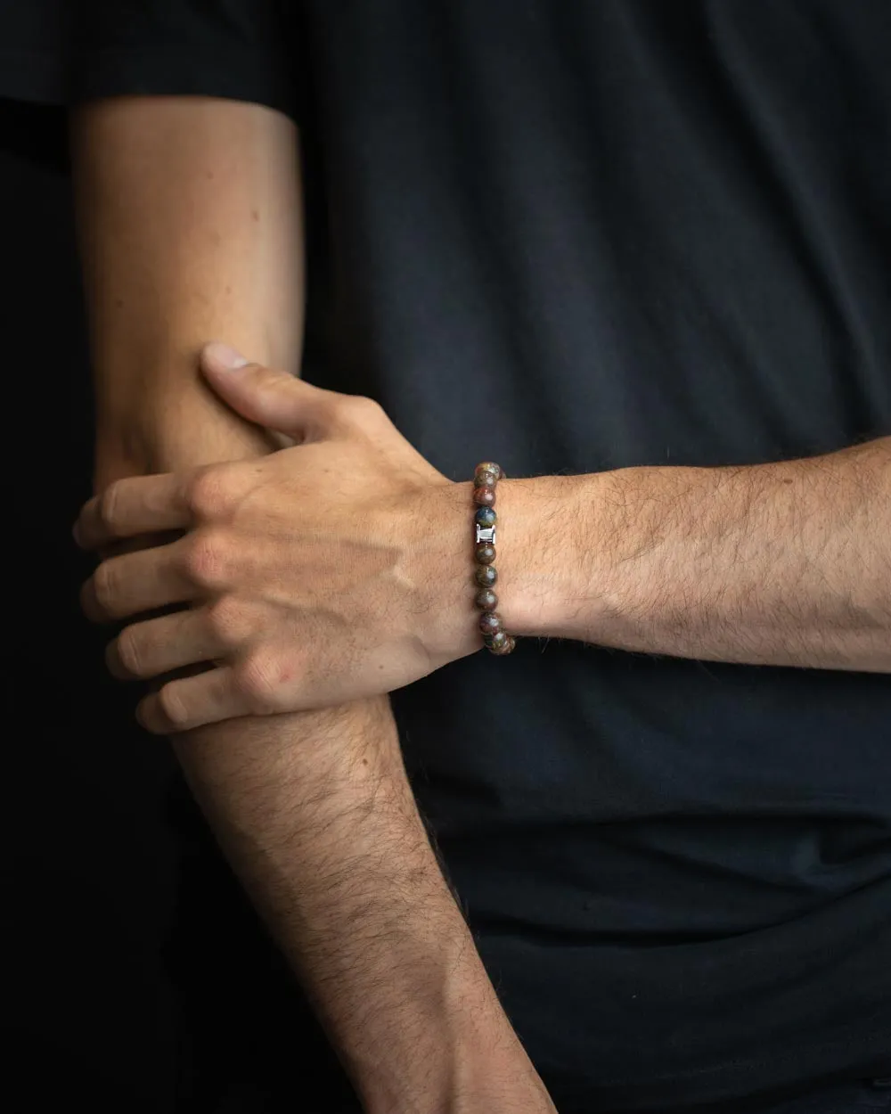 Bracelet with 8mm Pietersite stone