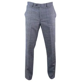 Brenden - Men's Blue Check Trousers