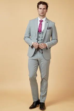 BROMLEY - Silver Grey Check Three Piece Suit