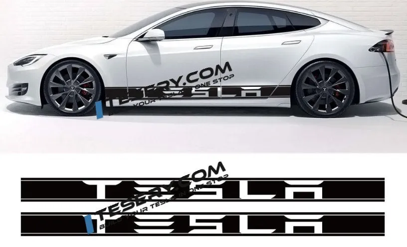 Car Door Side Skirt Stripes Sill Sticker Body Decal for Tesla Model S/3/X/Y (2pcs/set)