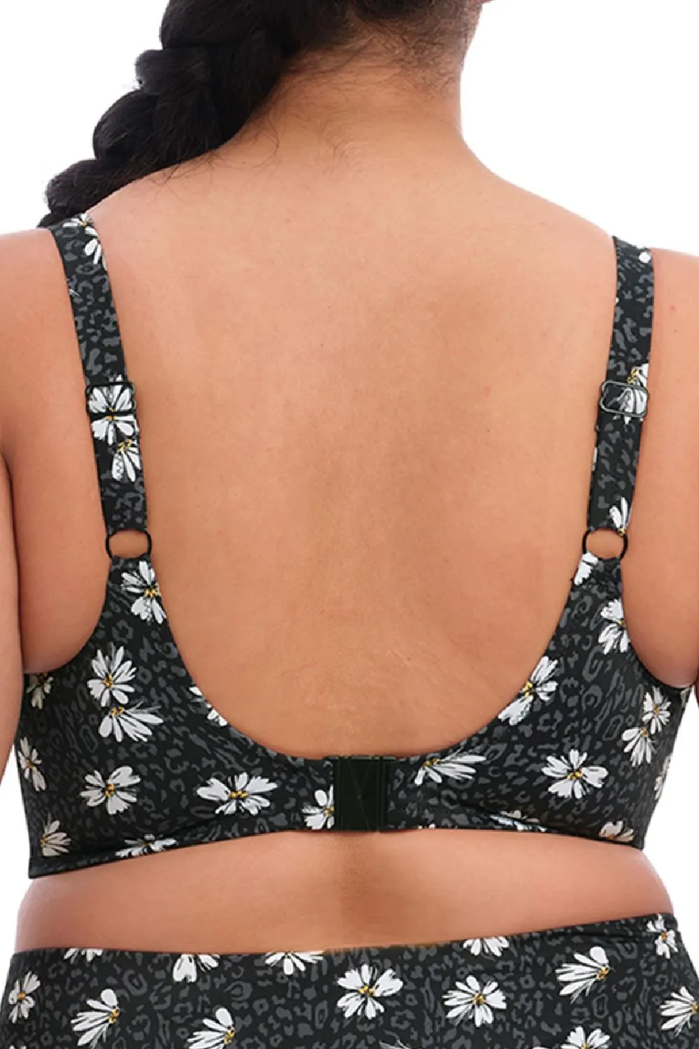 Elomi Plain Sailing Underwired Plunge Bikini, Black Daisy (ES7274)