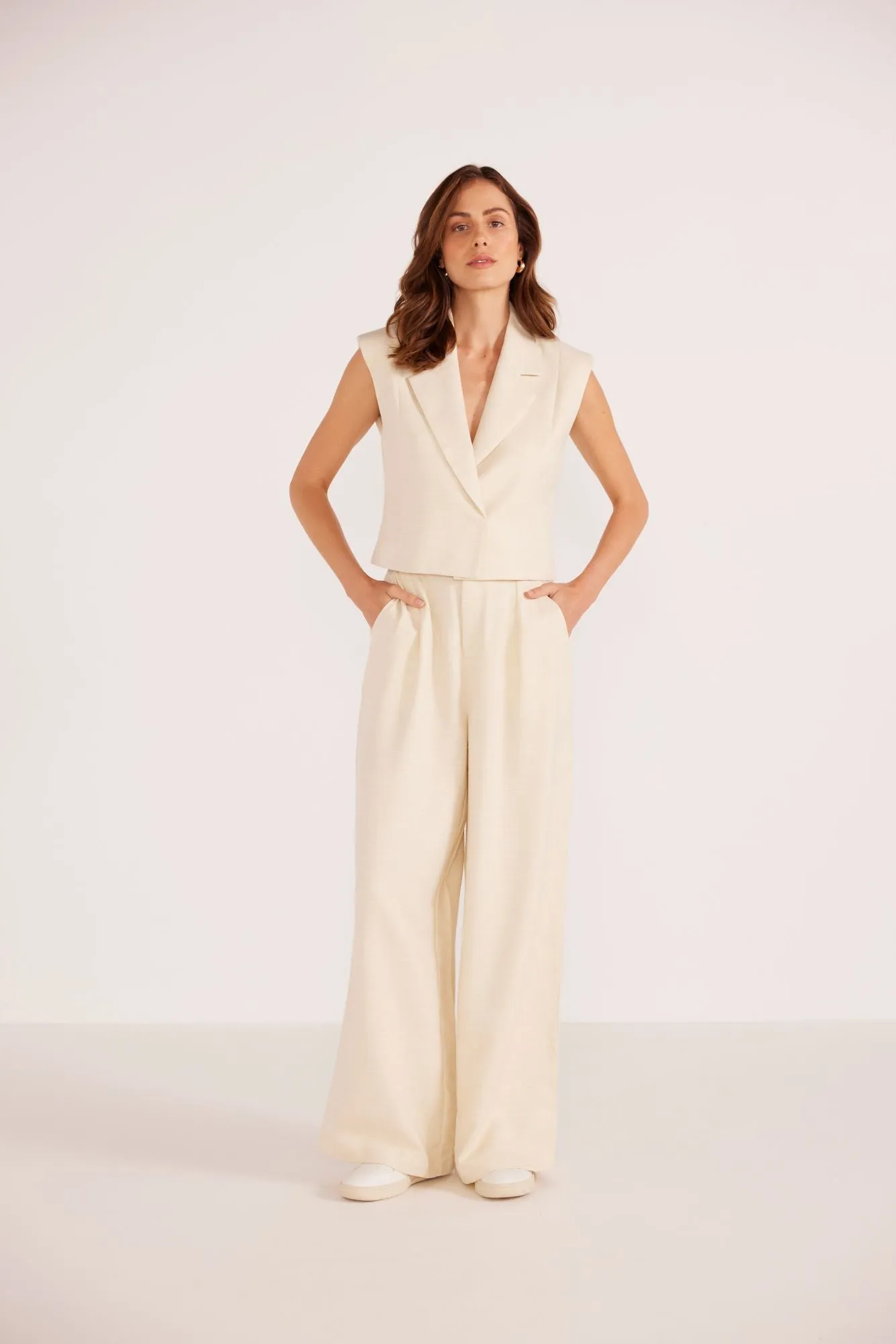 Everly Wide Leg Pant | Cream