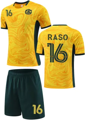 Football Jersey set Australia Home 23-24 RASO number#16 ( Australia shirt / soccer shirt / country shirt / football shirt )