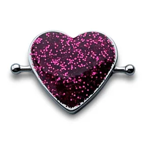 Hot Pink Glitter Heart-shaped Element