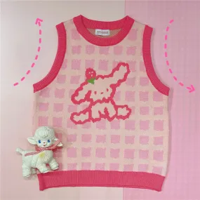 Japanese CUTE pink dog student versatile vest BY9024