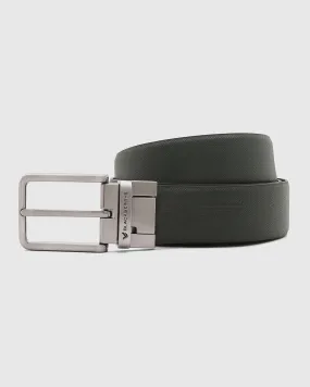 Leather Reversible Olive Navy Textured Belt - Snipe