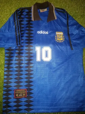 Maradona Argentina Adidas 1994 WORLD CUP Away Jersey Shirt Camiseta Maglia L