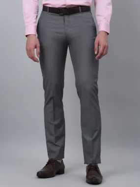 Men's Formal Flat front Grey Houndstooth Trousers