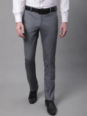 Men's Formal Flat front Grey  Trousers