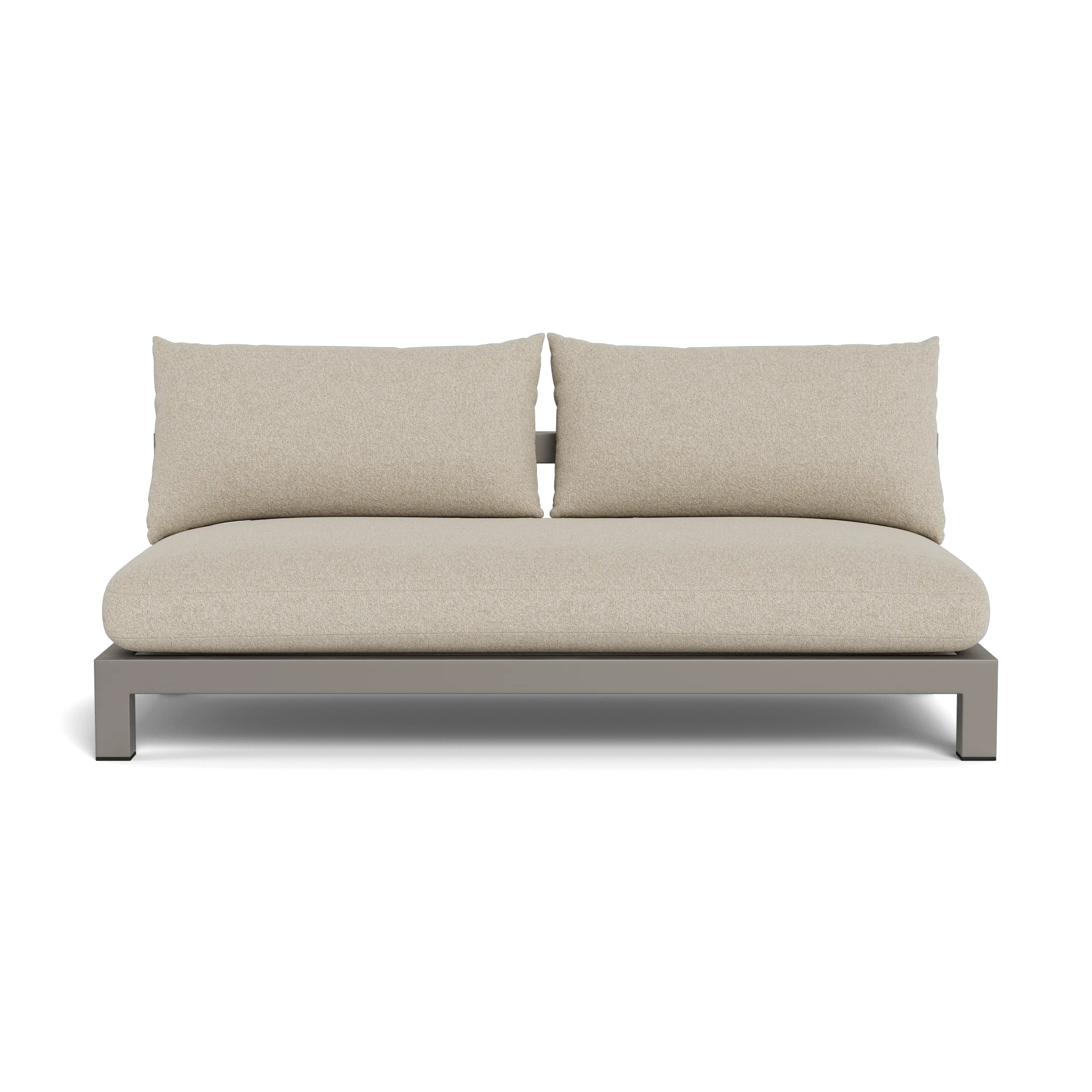 Pacific Aluminum 2 Seat Armless Sofa