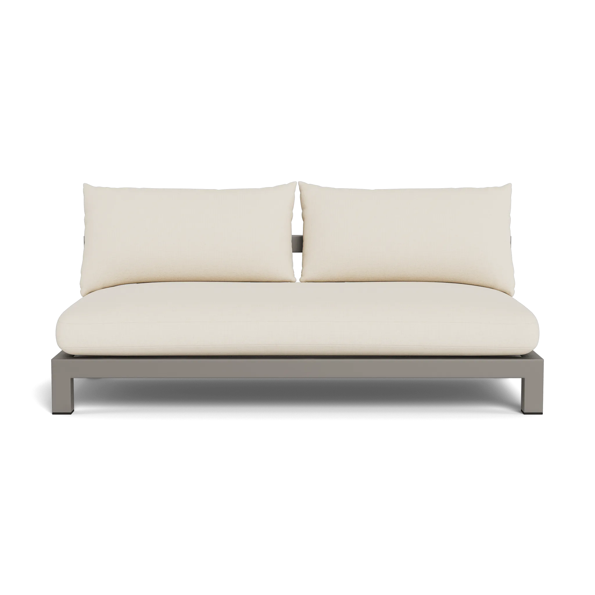 Pacific Aluminum 2 Seat Armless Sofa