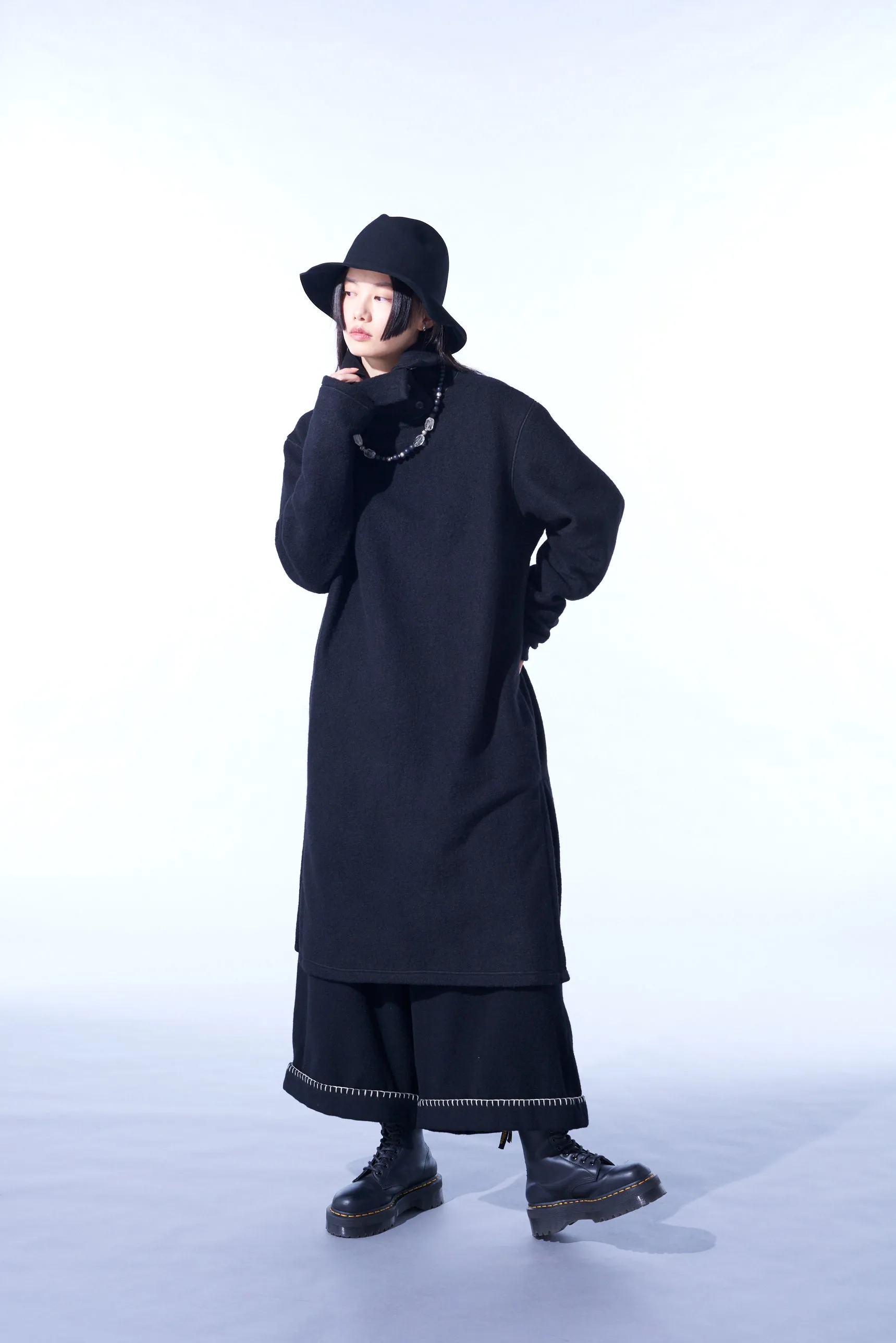 PE/W SLIVER JERSEY TURTLENECK LONG PULLOVER