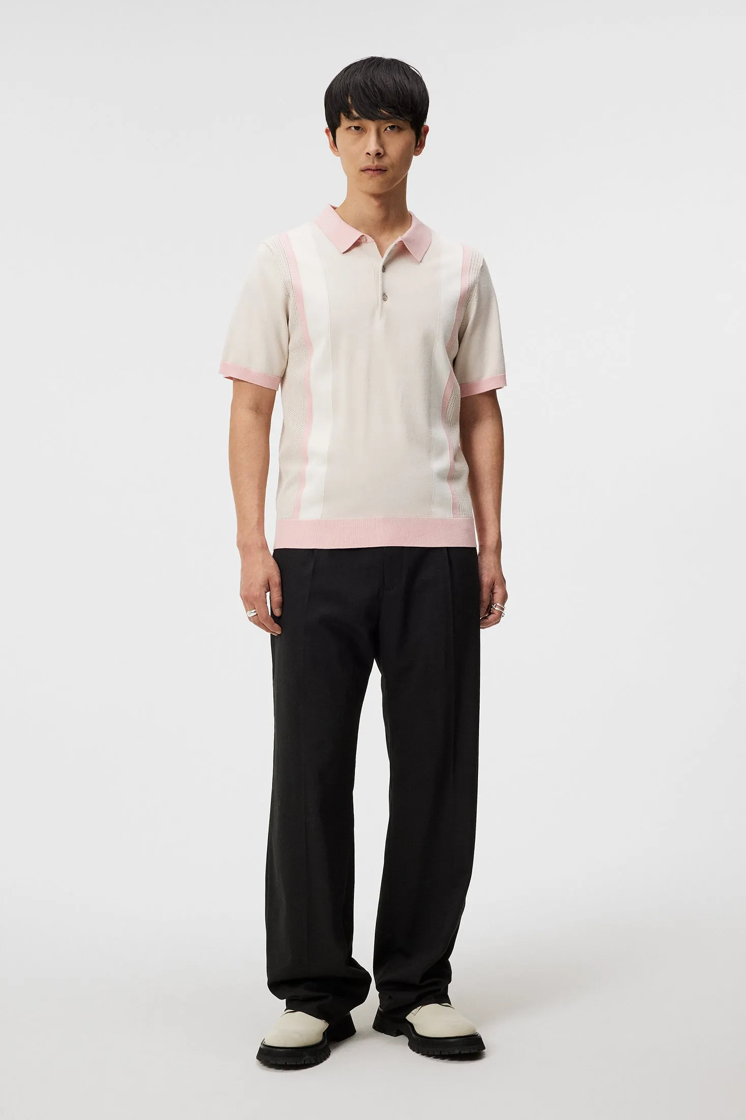 Reymond Stripe Polo / Moonbeam