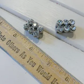 Rhinestone Strap Ornament - 7/8" x 1/2" - Nickel - 2pcs