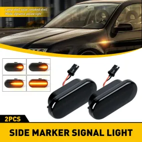 Sequential Amber LED Side Marker Signal Light for VW MK4 Golf Jetta GTI R32 Passat Beetle