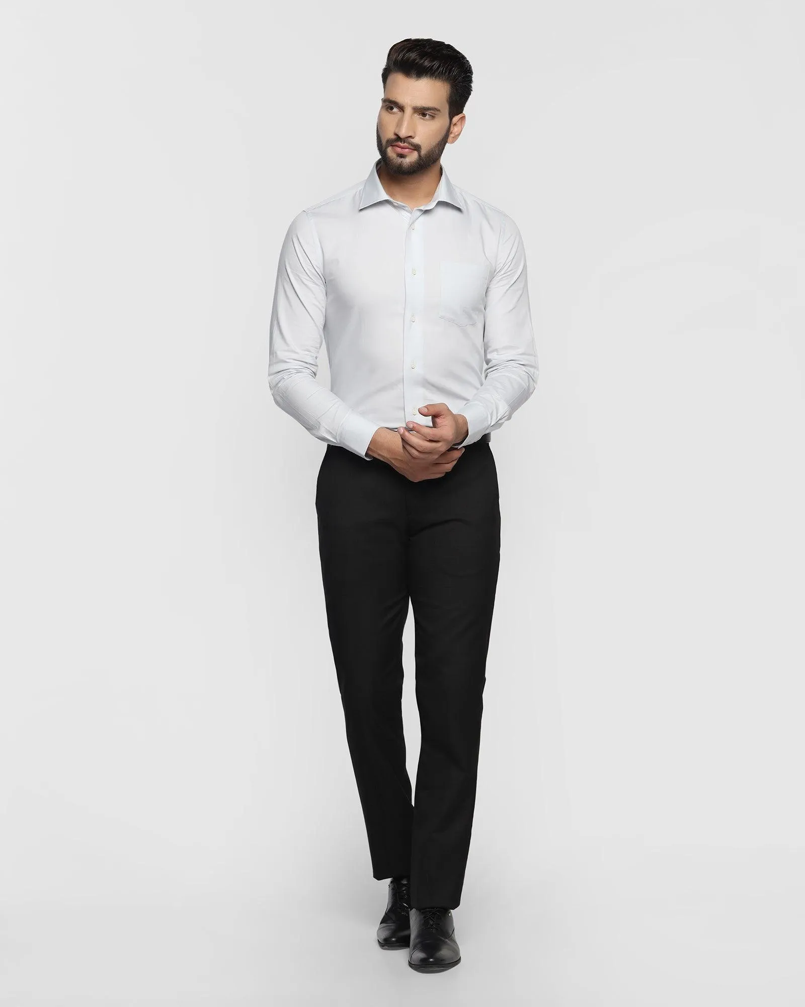 Slim Comfort B-95 Formal Black Check Trouser - Optimus