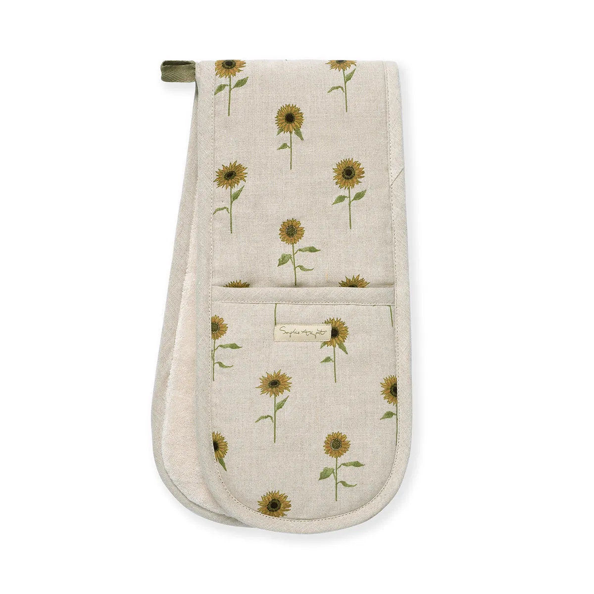 Sophie Allport 'Sunflower' Linen Double Oven Gloves