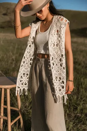 Tansy Floral Crocheted Vest