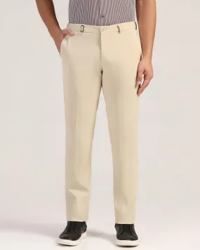 TechPro Slim Fit B-91 Formal Beige Solid Trouser - Sonet