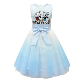 VeeGet Cuphead Kids Girls Cosplay Costume Dress Outfits Halloween Carnival Party Suit GirlKidsCostume