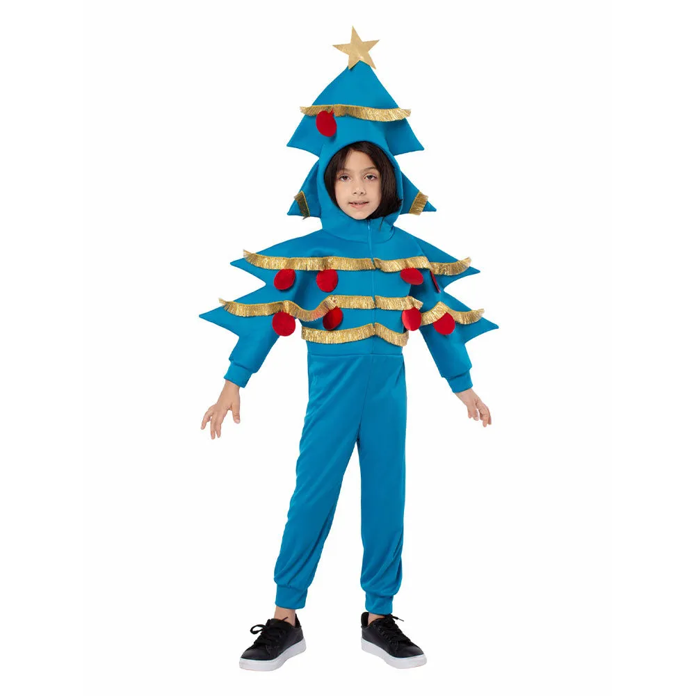 VeeGet Kids Children Christmas Tree Blue Cosplay Costume Outfits Christmas Carnival Suit BoysKidsCostume