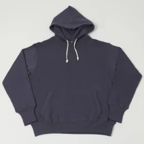 Warehouse & Co 450 Two Needle Hooded Sweatshirt - Navy/Eggplant