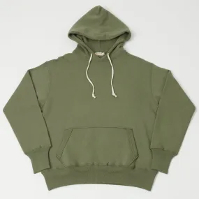 Warehouse & Co 450 Two Needle Hooded Sweatshirt - OD Green