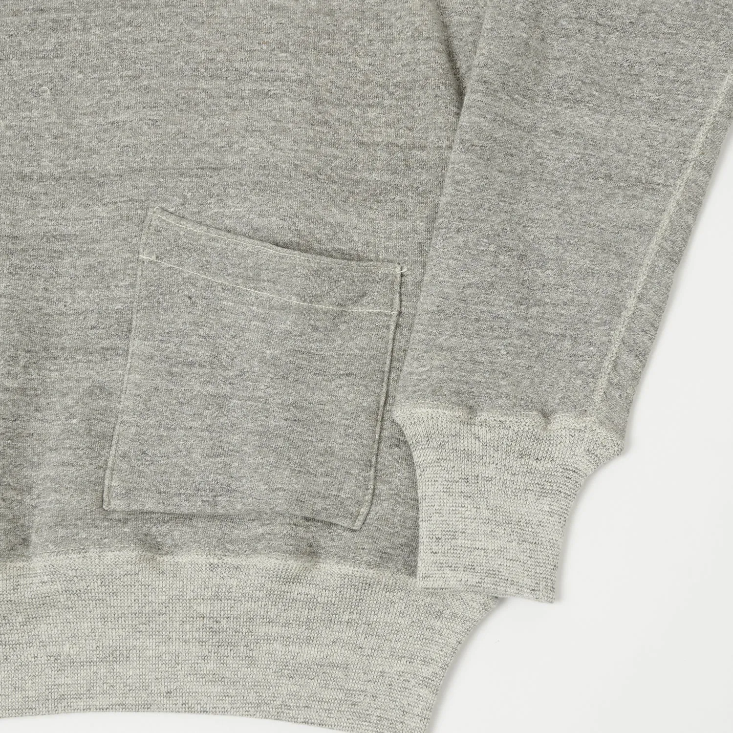 Warehouse & Co 453 Two Pocket Set-In Hooded Sweatshirt - Heather Grey